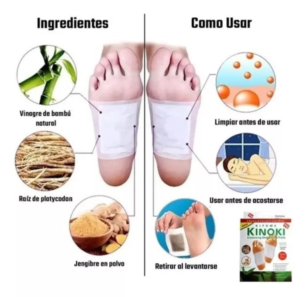 Parches DETOX Para Pies Caja x10